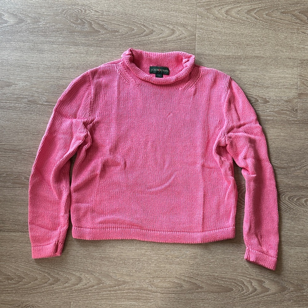 Pink JCrew Roll Neck Sweater